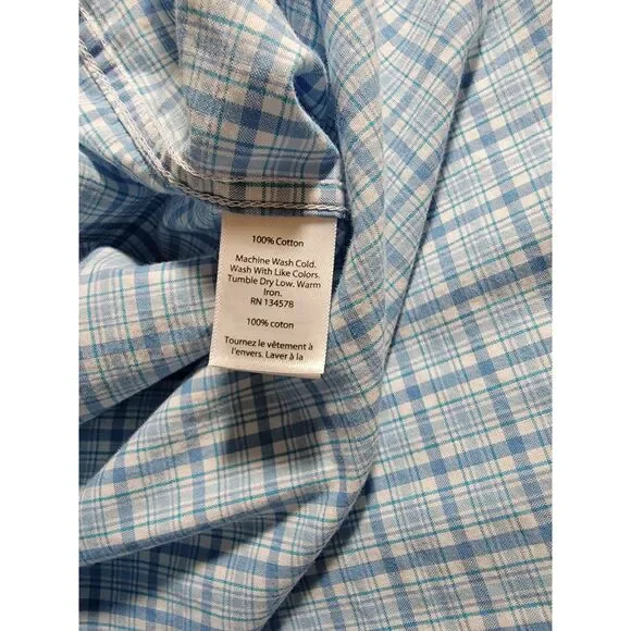 Vineyard Vines Slim Fit Tucker Blue Plaid Shirt - Small - Picture 6 of 8